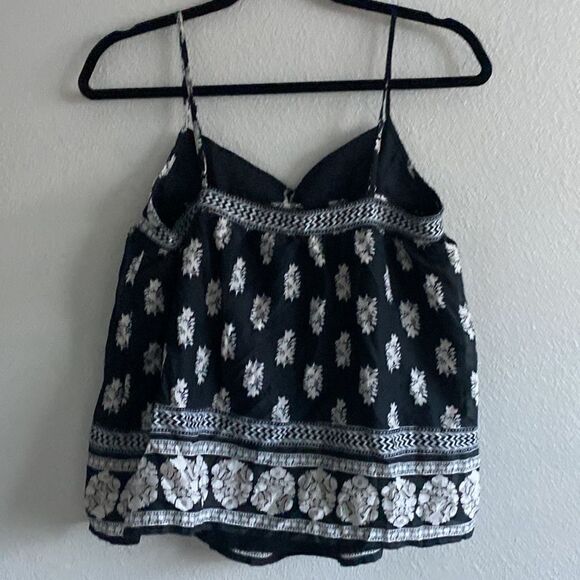 Joie- women’s Chatham silk cotton Black and white boho top- Size medium - Picture 7 of 10